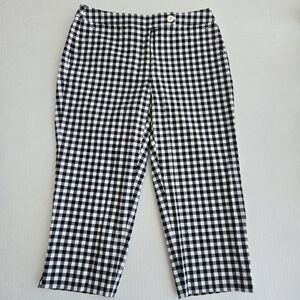 Talbots Petites Vintage Black and White Checkered Capri Pants - Size 4 - NWT